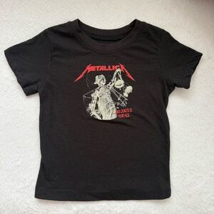 Kids' Black Metallica Graphic Tee - Red & White Logo 18M
